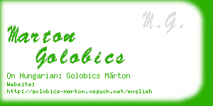 marton golobics business card